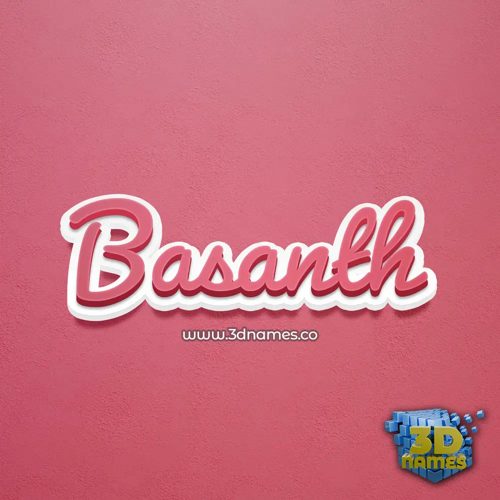 basanth in Red Scribble style - 3D name wallpaper