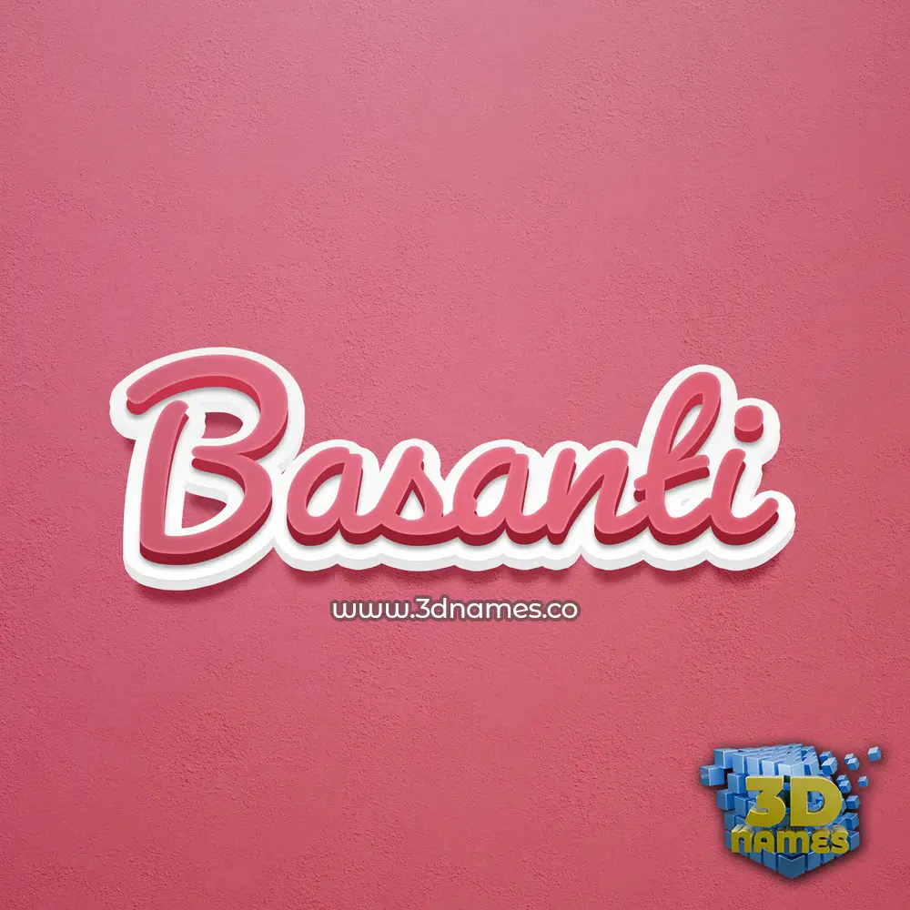basanti in Red Scribble style - 3D name wallpaper