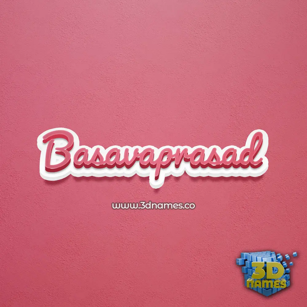 basavaprasad in Red Scribble style - 3D name wallpaper