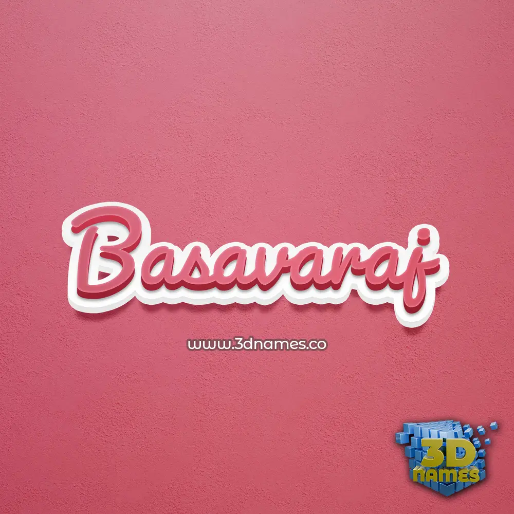 basavaraj in Red Scribble style - 3D name wallpaper
