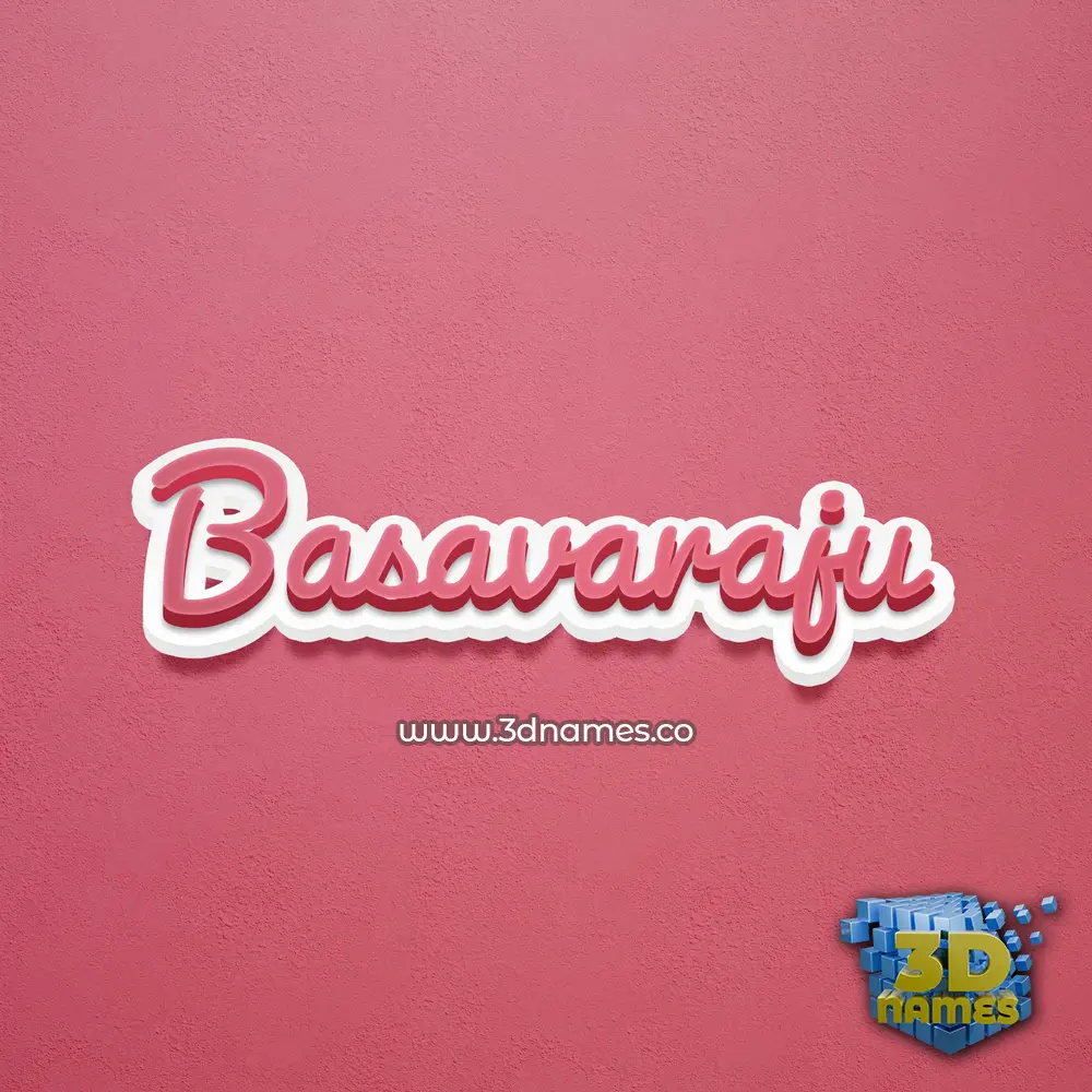 basavaraju in Red Scribble style - 3D name wallpaper