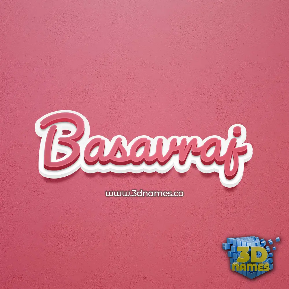 basavraj in Red Scribble style - 3D name wallpaper