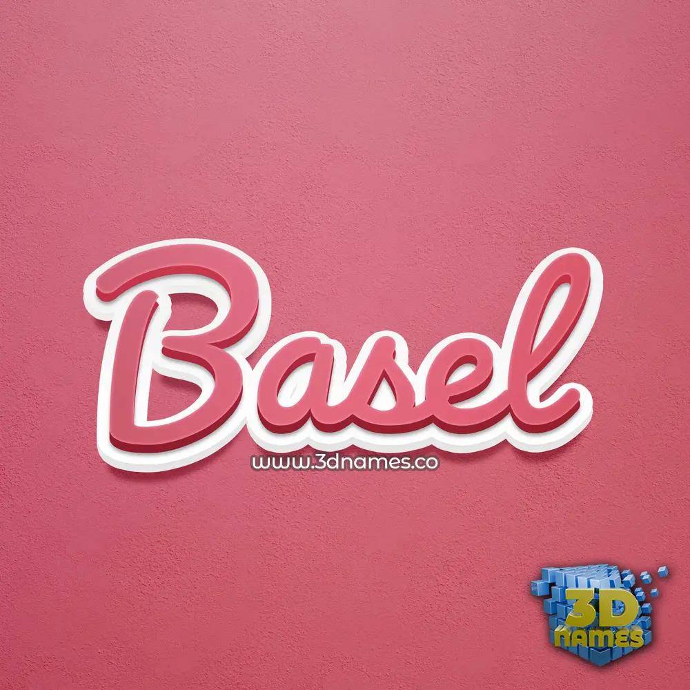 basel in Red Scribble style - 3D name wallpaper