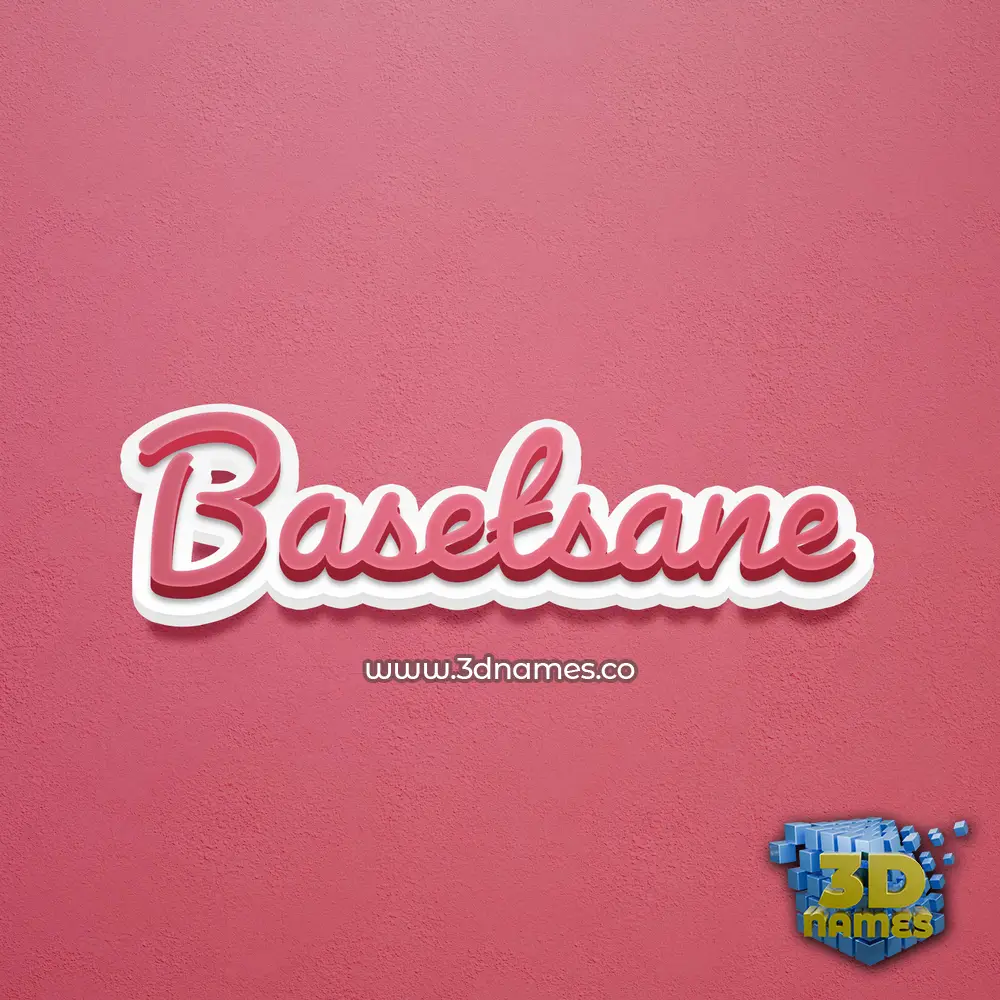 basetsane in Red Scribble style - 3D name wallpaper