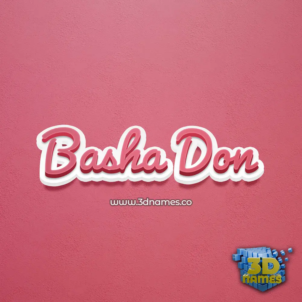 basha don in Red Scribble style - 3D name wallpaper