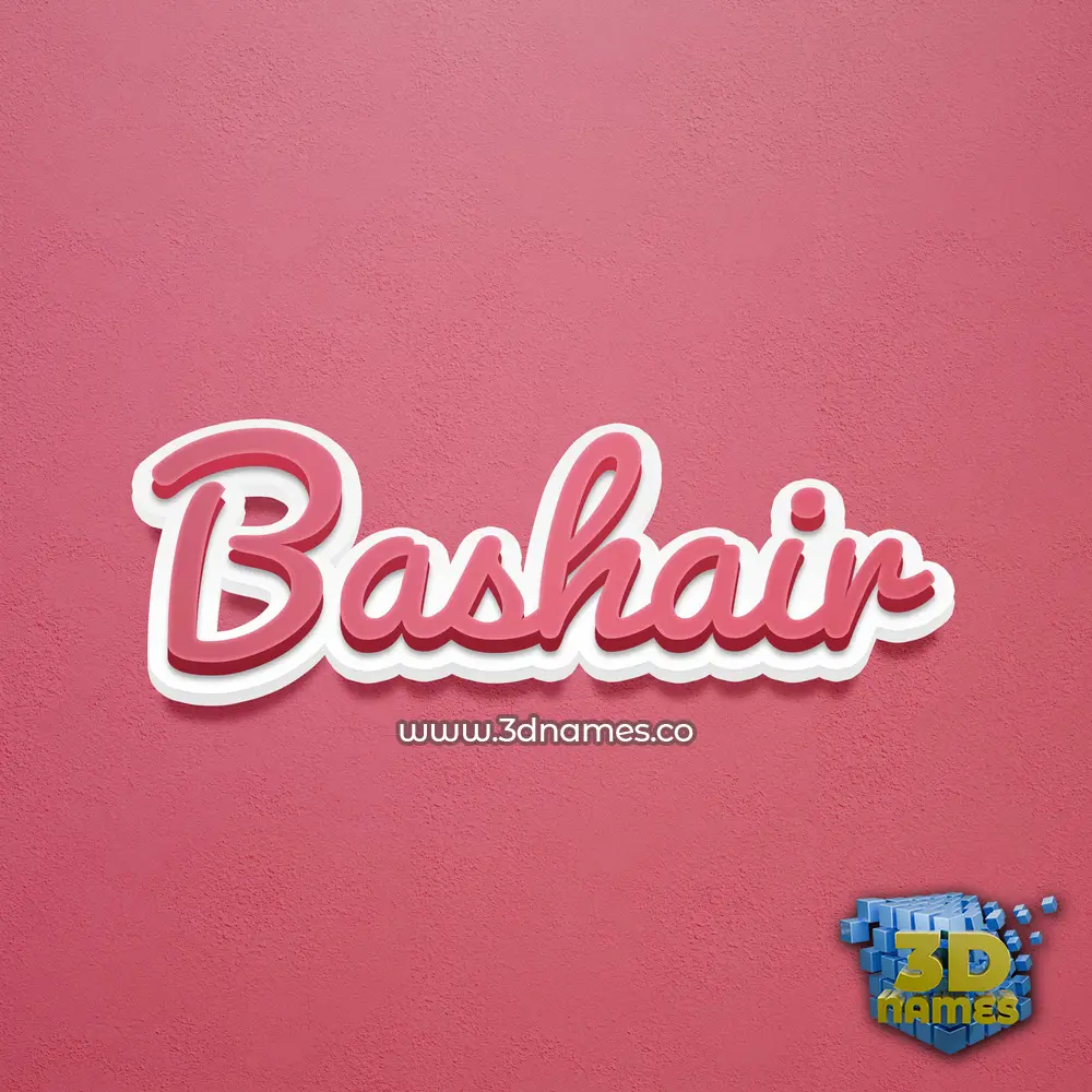 bashair in Red Scribble style - 3D name wallpaper