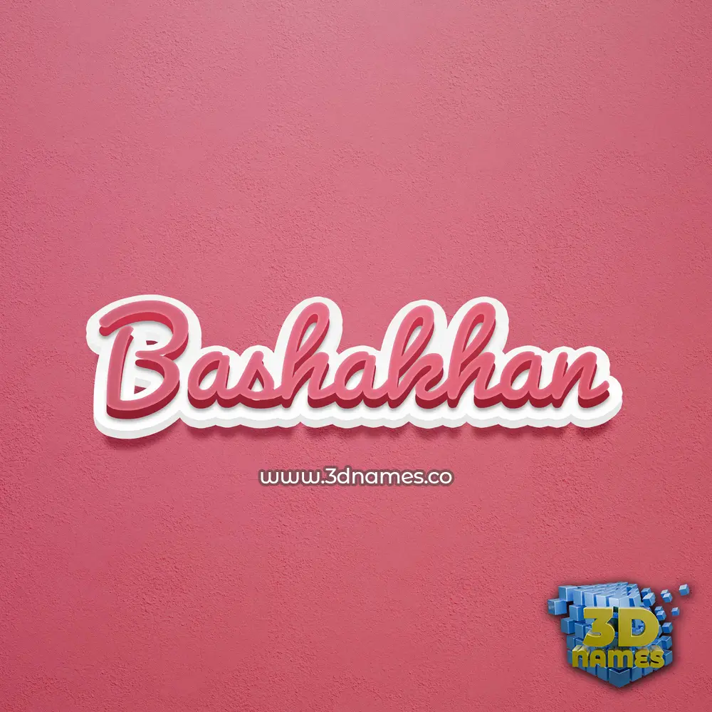 bashakhan in Red Scribble style - 3D name wallpaper
