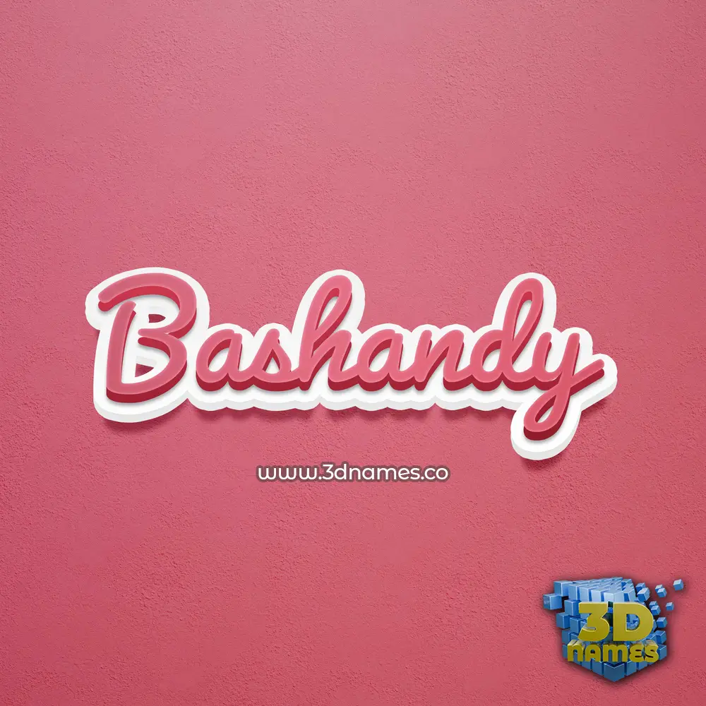 bashandy in Red Scribble style - 3D name wallpaper