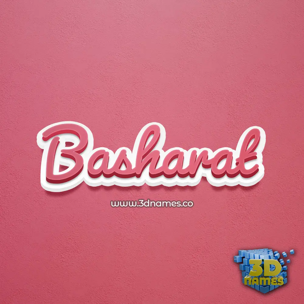 basharat in Red Scribble style - 3D name wallpaper