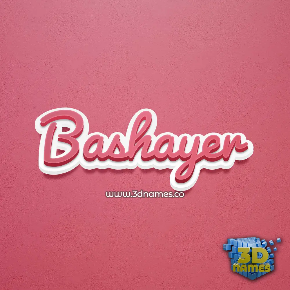 bashayer in Red Scribble style - 3D name wallpaper