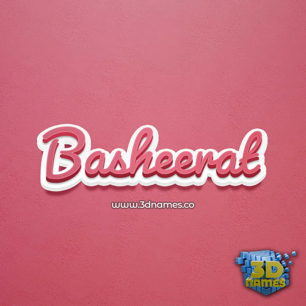 basheerat in Red Scribble style - 3D name wallpaper