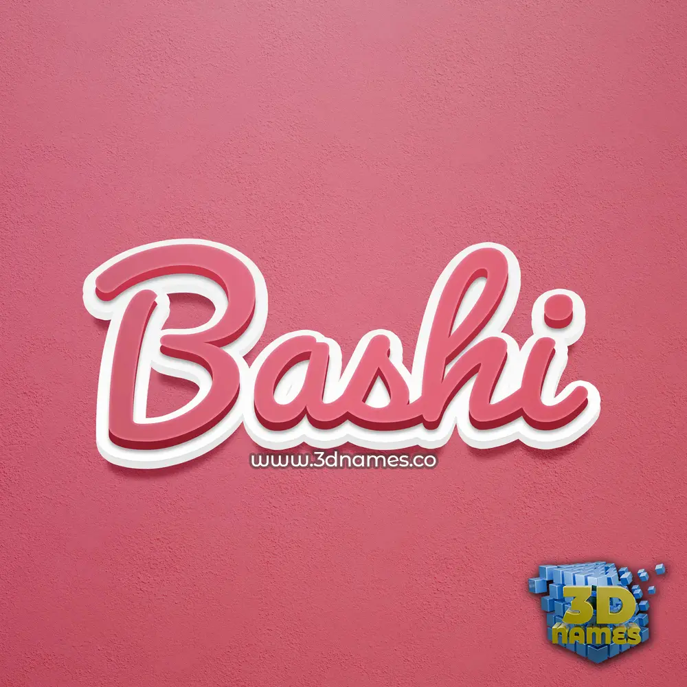 bashi in Red Scribble style - 3D name wallpaper
