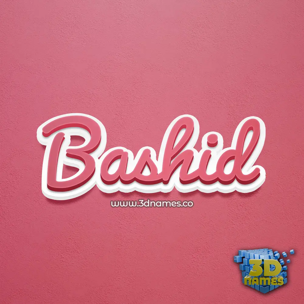 bashid in Red Scribble style - 3D name wallpaper