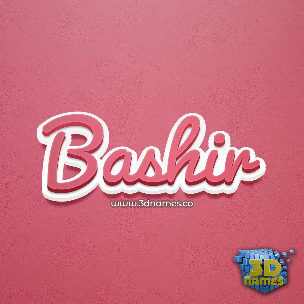 bashir in Red Scribble style - 3D name wallpaper