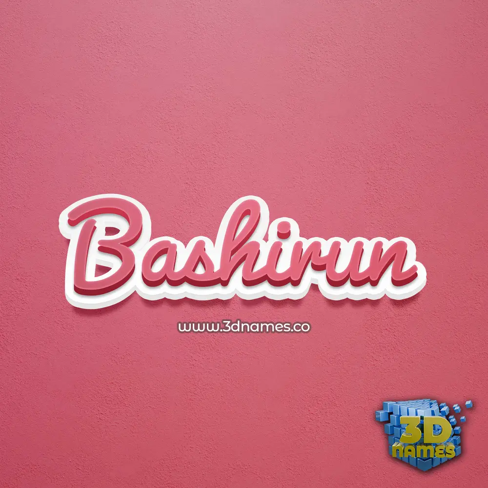 bashirun in Red Scribble style - 3D name wallpaper