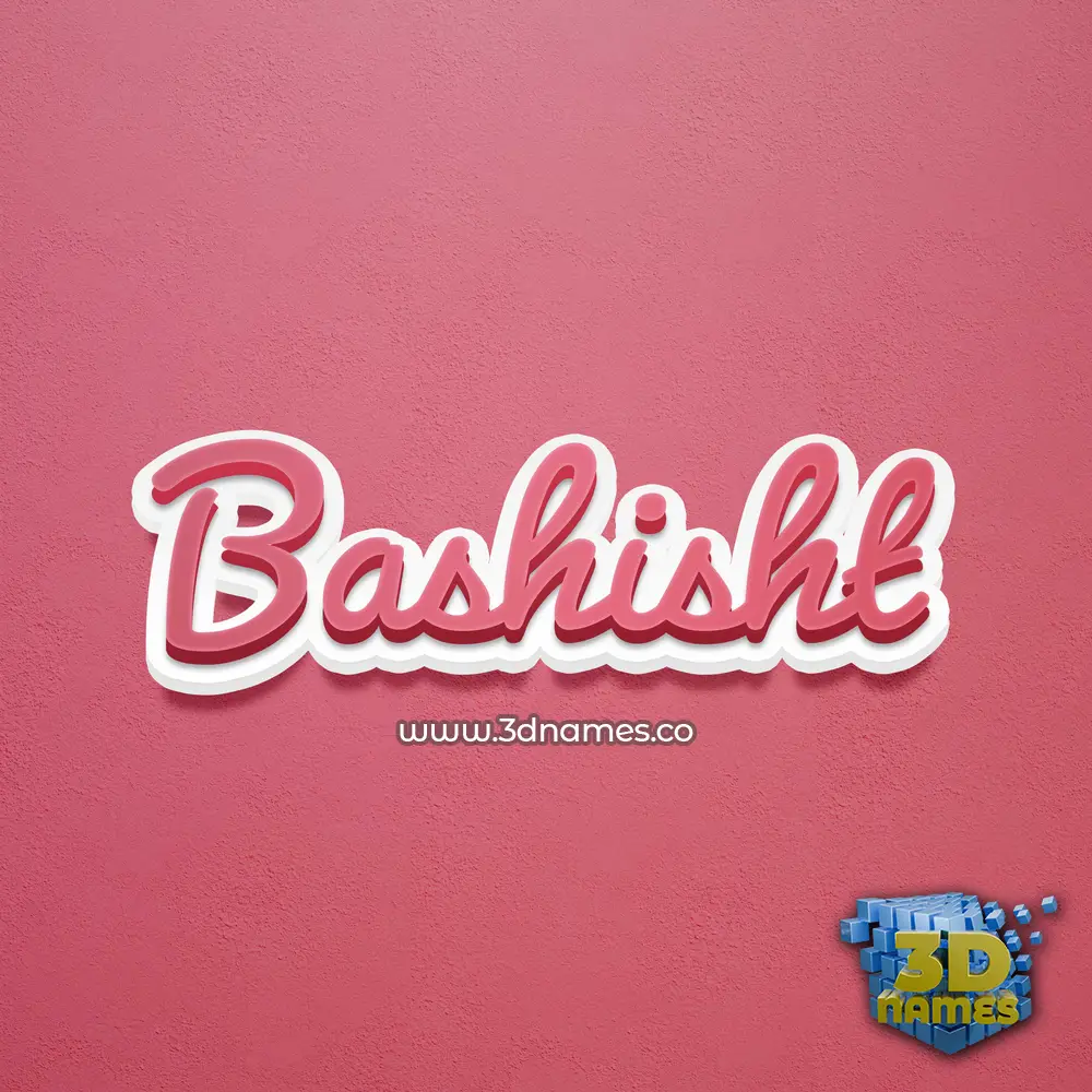 bashisht in Red Scribble style - 3D name wallpaper