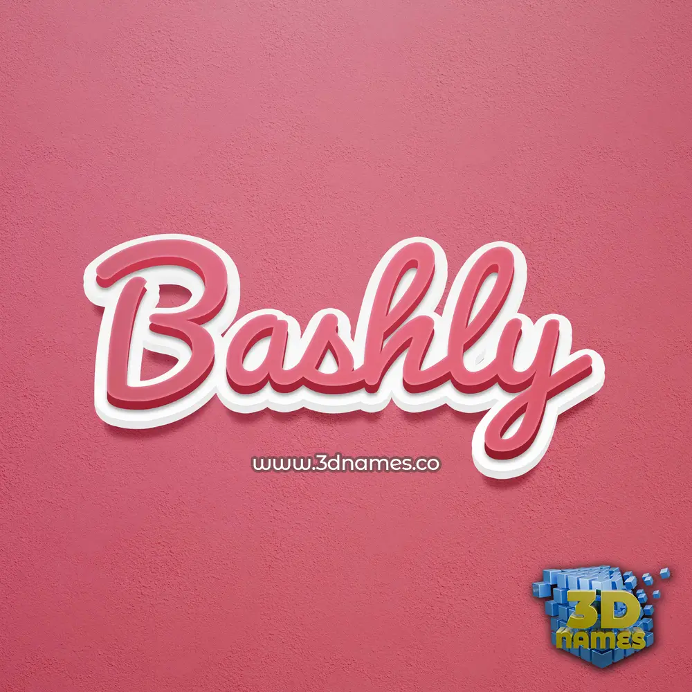 bashly in Red Scribble style - 3D name wallpaper