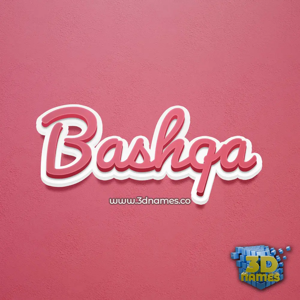 bashqa in Red Scribble style - 3D name wallpaper