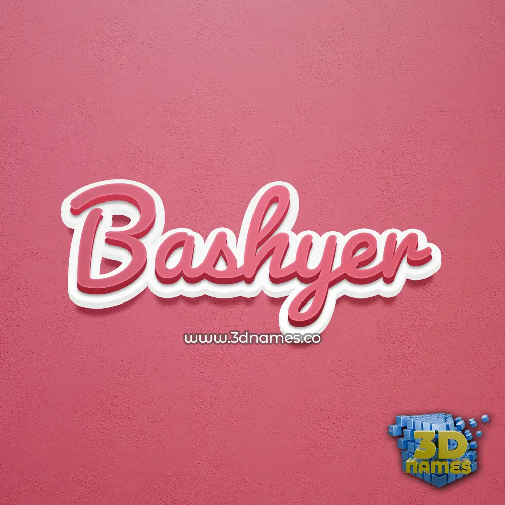bashyer in Red Scribble style - 3D name wallpaper