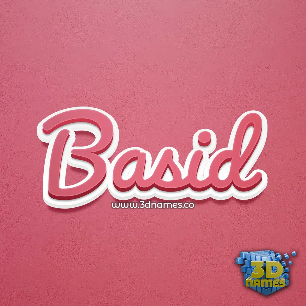 basid in Red Scribble style - 3D name wallpaper