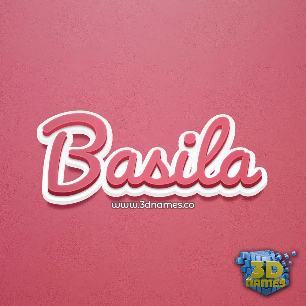 basila in Red Scribble style - 3D name wallpaper