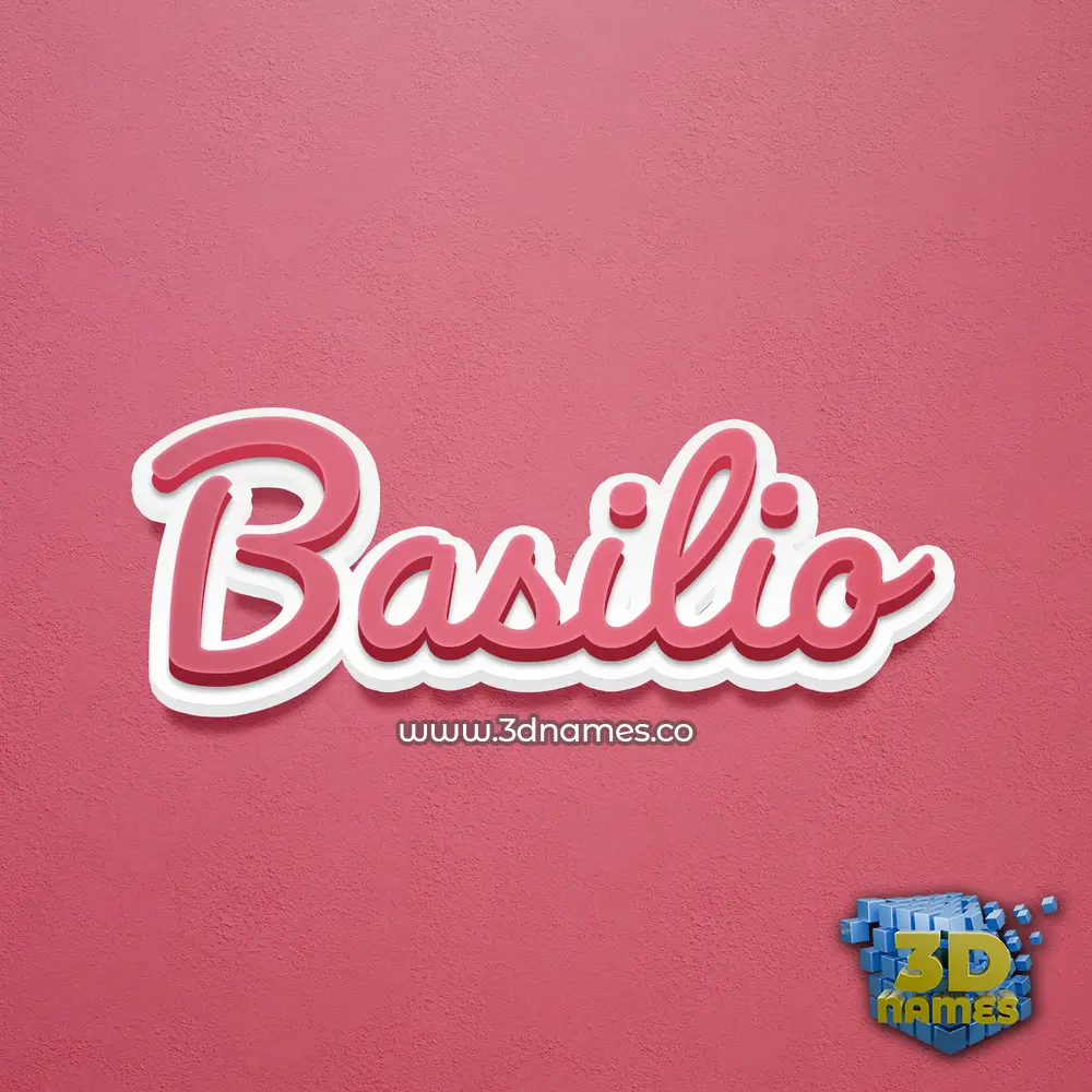 basilio in Red Scribble style - 3D name wallpaper