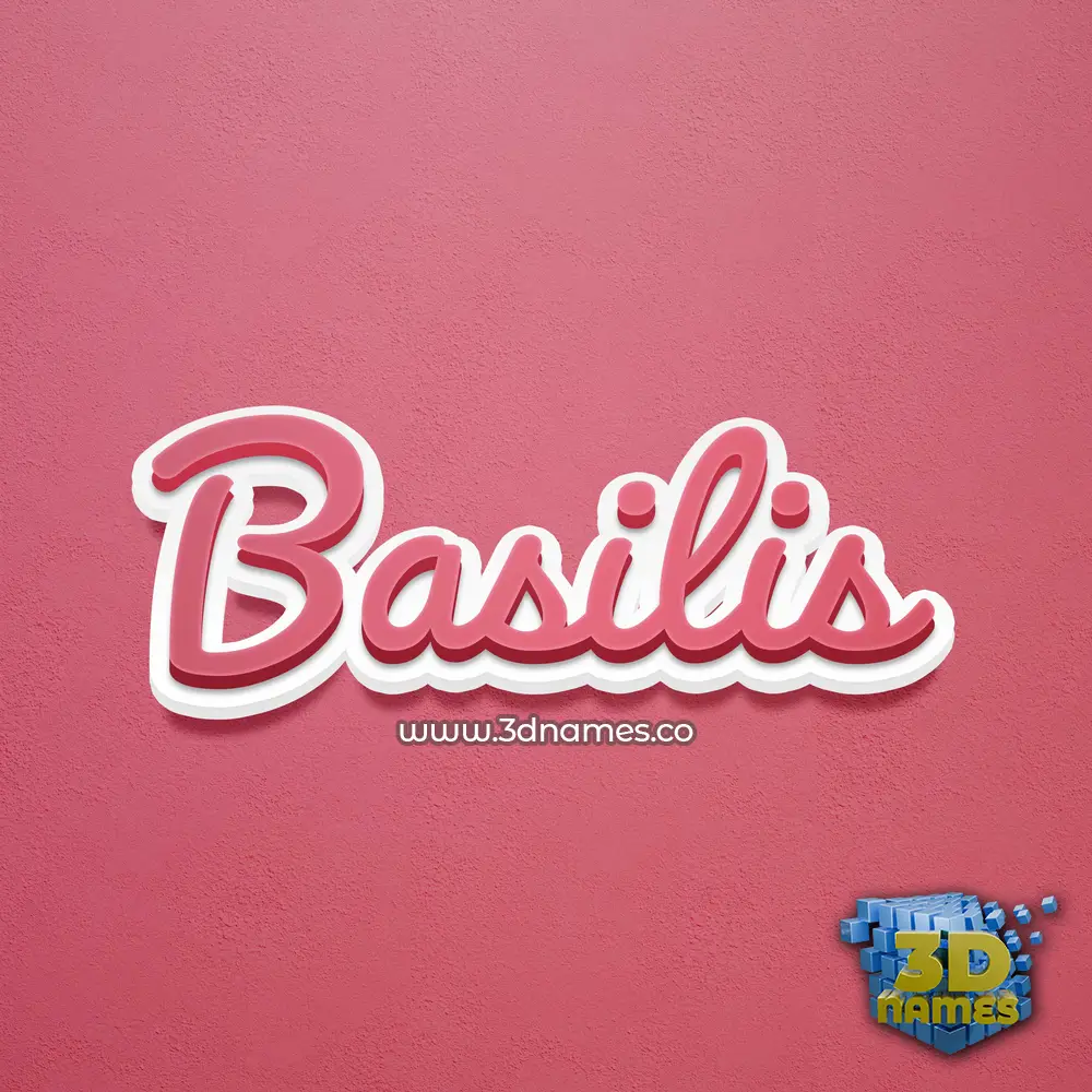 basilis in Red Scribble style - 3D name wallpaper