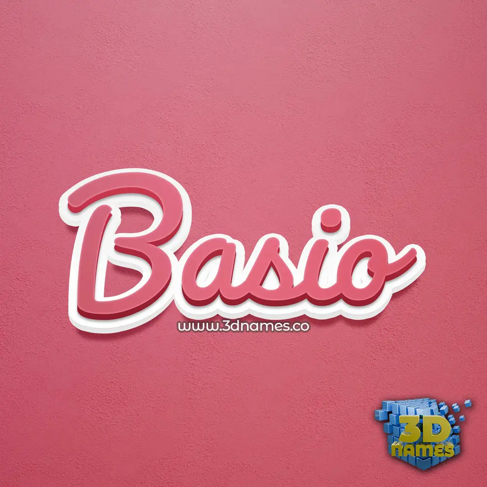 basio in Red Scribble style - 3D name wallpaper