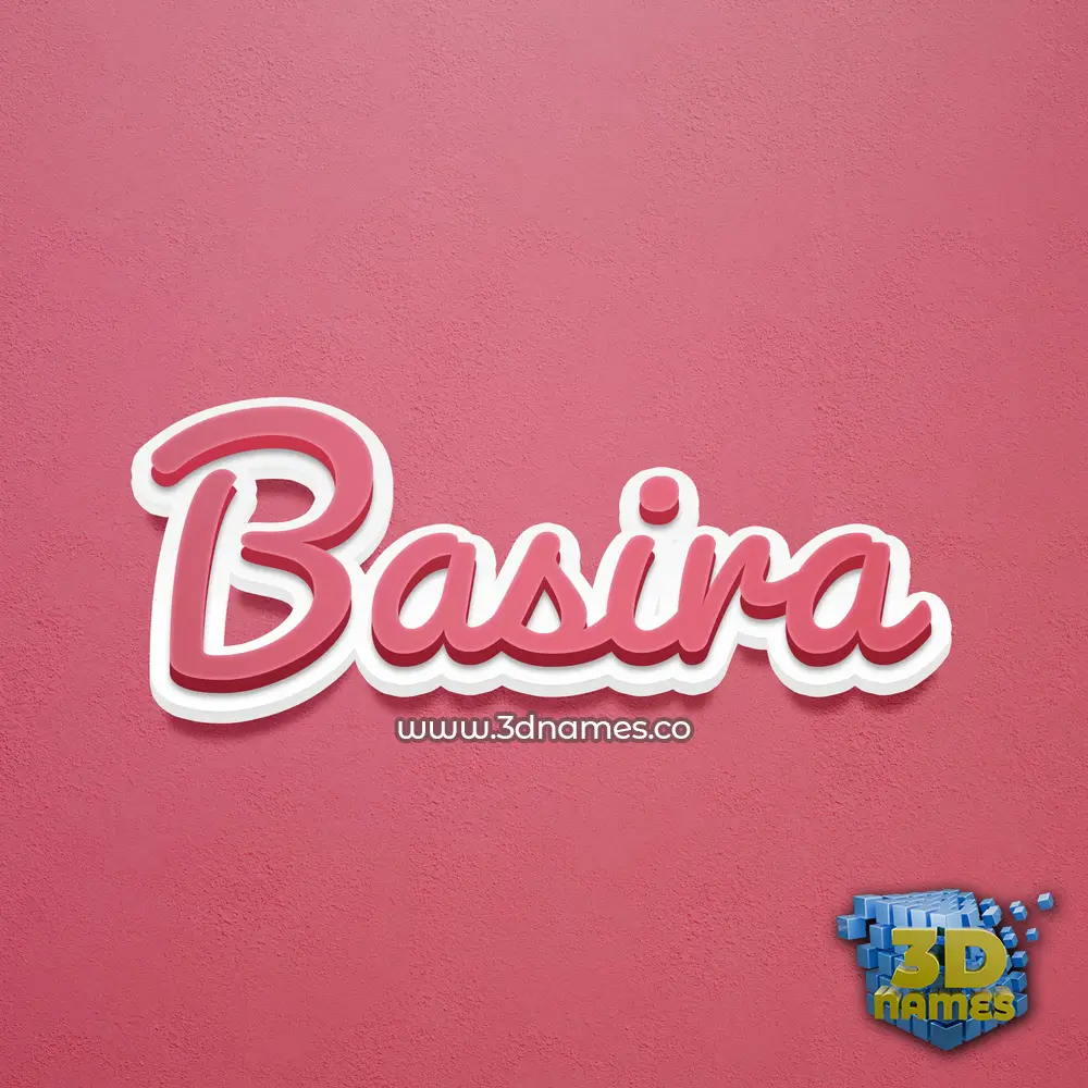 basira in Red Scribble style - 3D name wallpaper