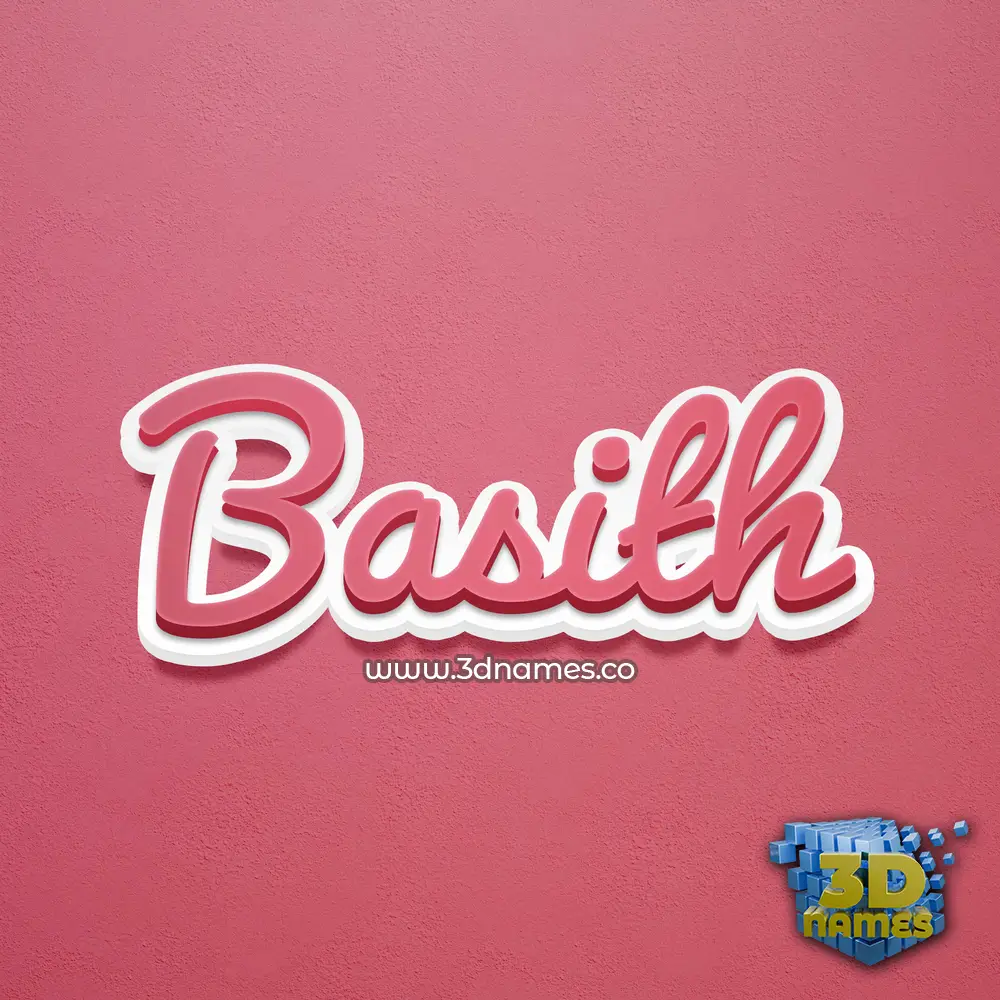 basith in Red Scribble style - 3D name wallpaper