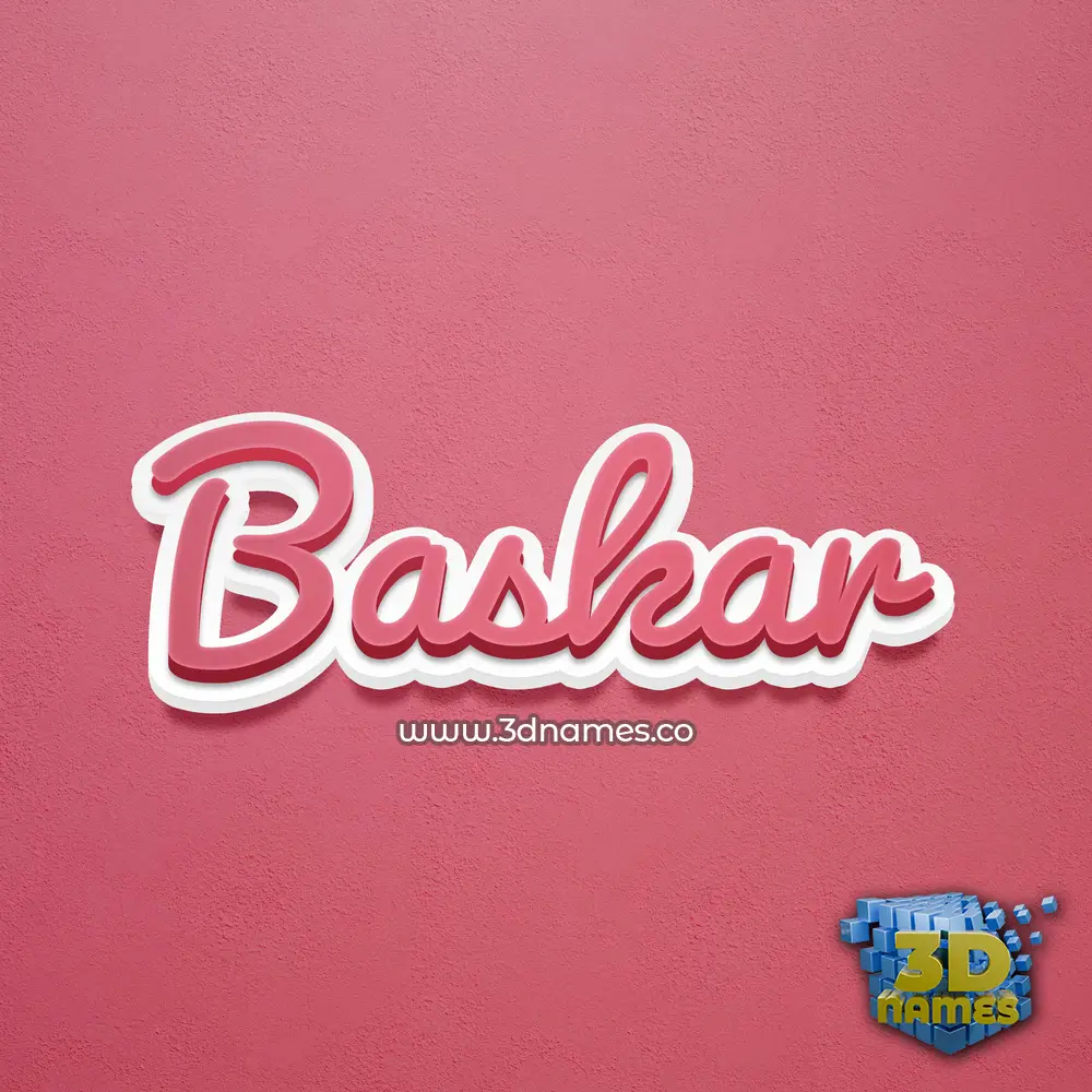 baskar in Red Scribble style - 3D name wallpaper