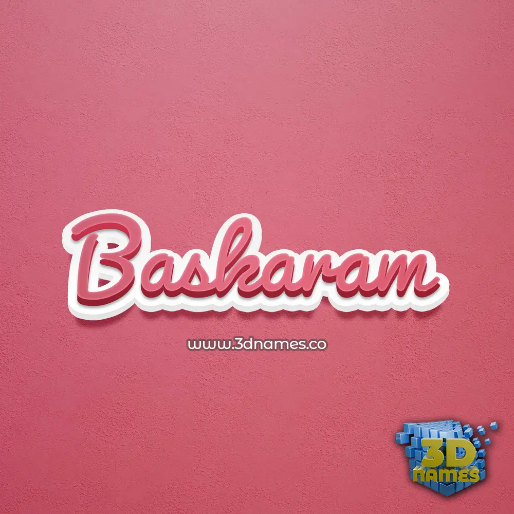 baskaram in Red Scribble style - 3D name wallpaper