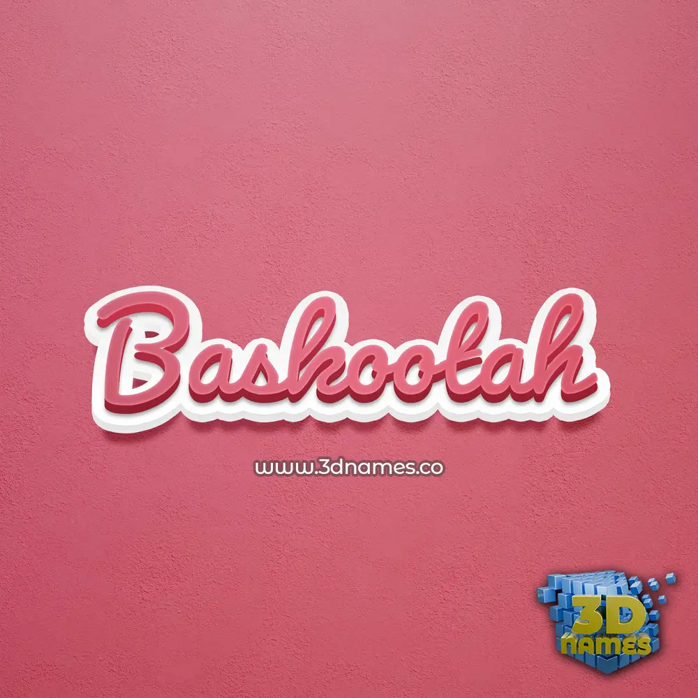 baskootah in Red Scribble style - 3D name wallpaper