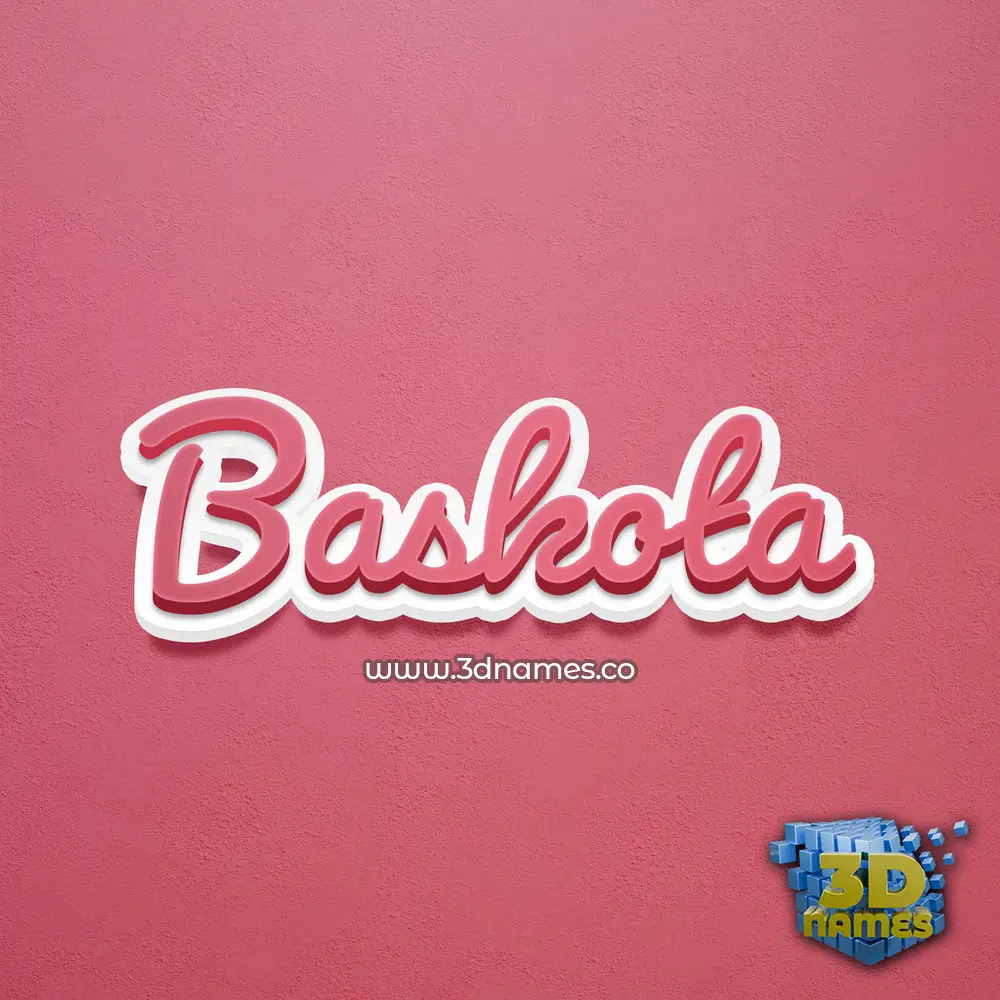 baskota in Red Scribble style - 3D name wallpaper