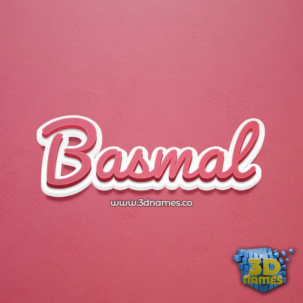 basmal in Red Scribble style - 3D name wallpaper