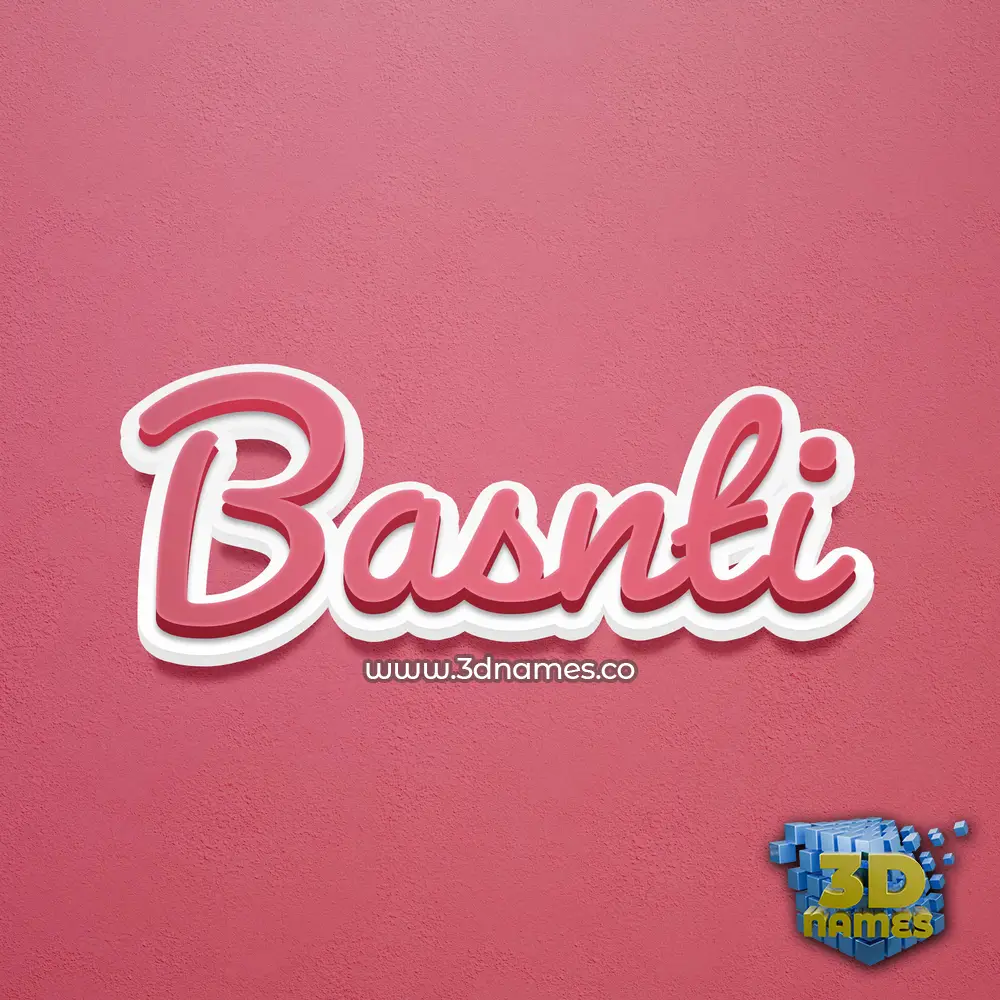 basnti in Red Scribble style - 3D name wallpaper