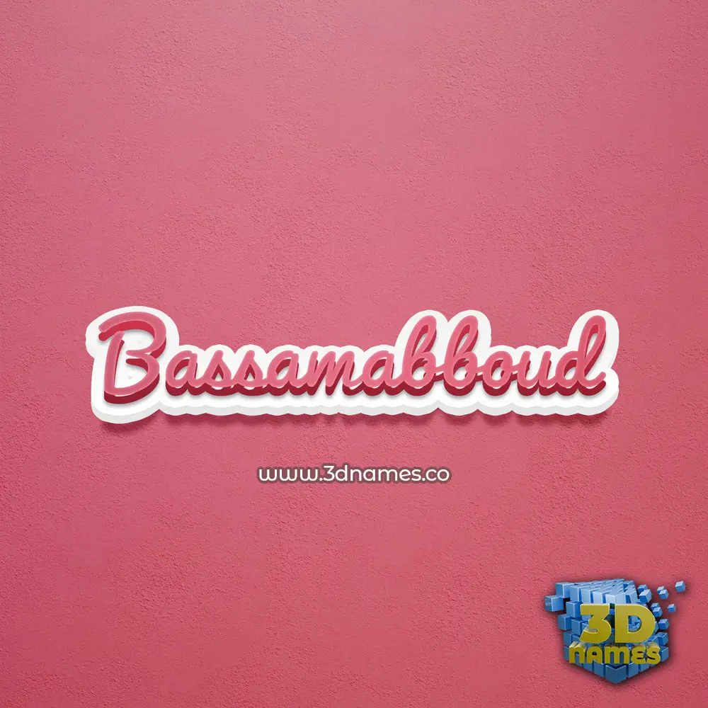 bassamabboud in Red Scribble style - 3D name wallpaper