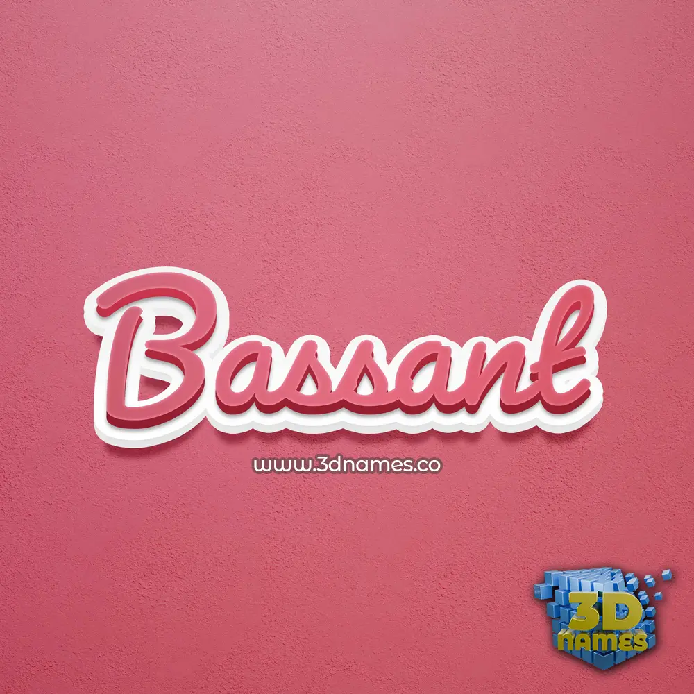 bassant in Red Scribble style - 3D name wallpaper