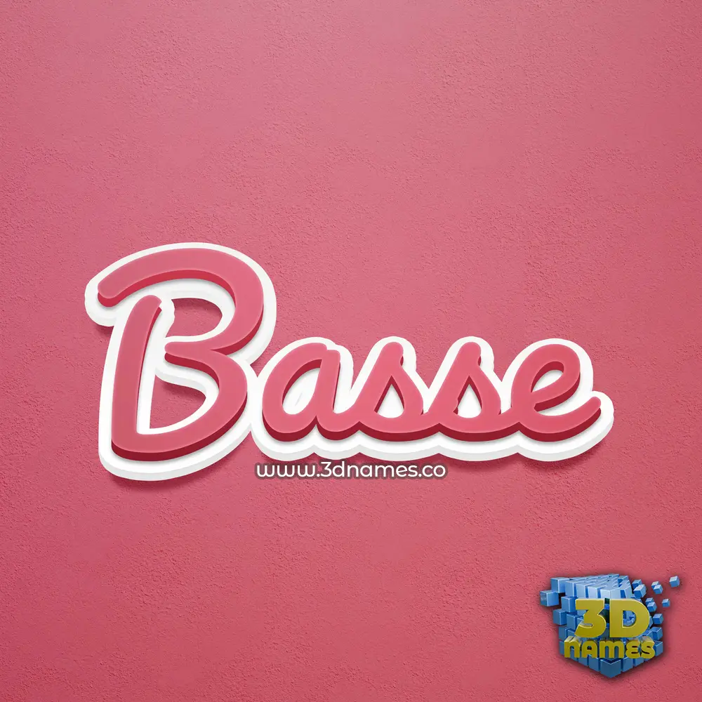 basse in Red Scribble style - 3D name wallpaper