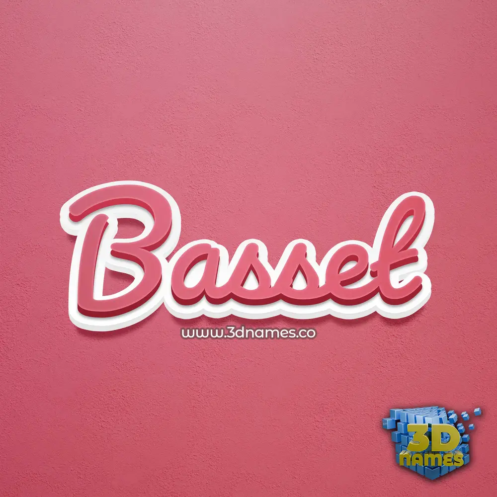 basset in Red Scribble style - 3D name wallpaper