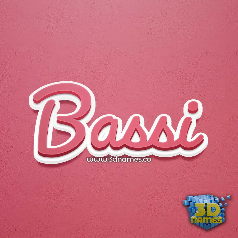 bassi in Red Scribble style - 3D name wallpaper