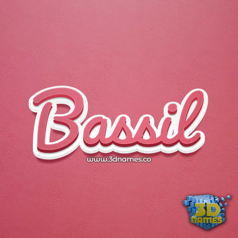 bassil in Red Scribble style - 3D name wallpaper