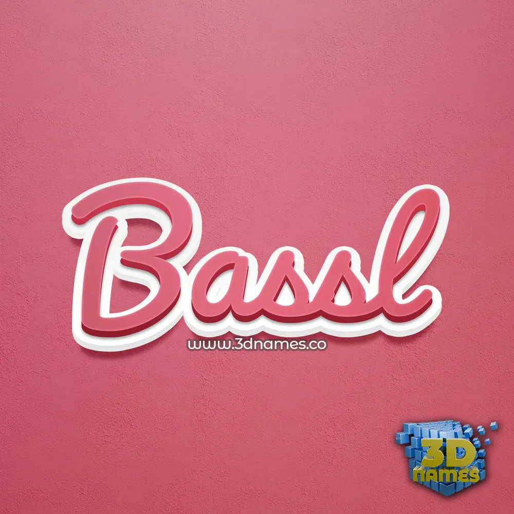 bassl in Red Scribble style - 3D name wallpaper