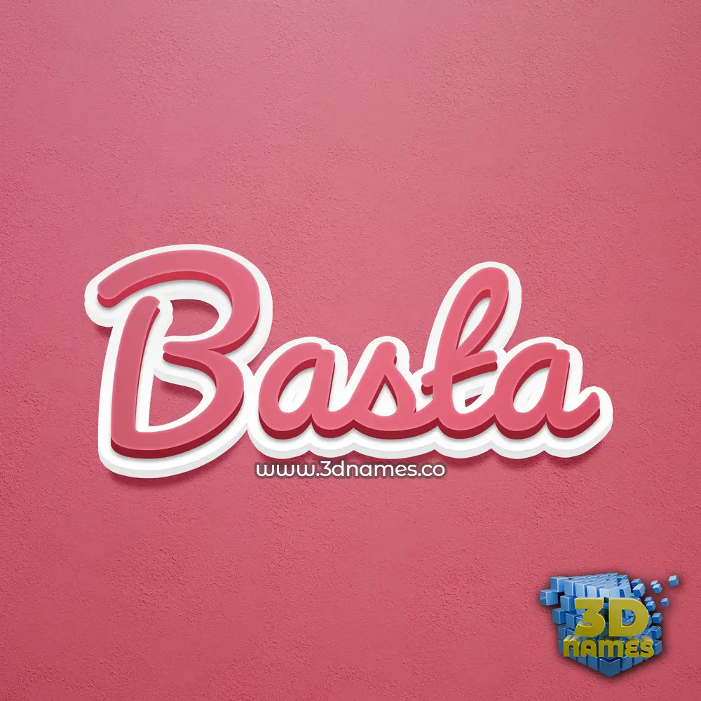 basta in Red Scribble style - 3D name wallpaper