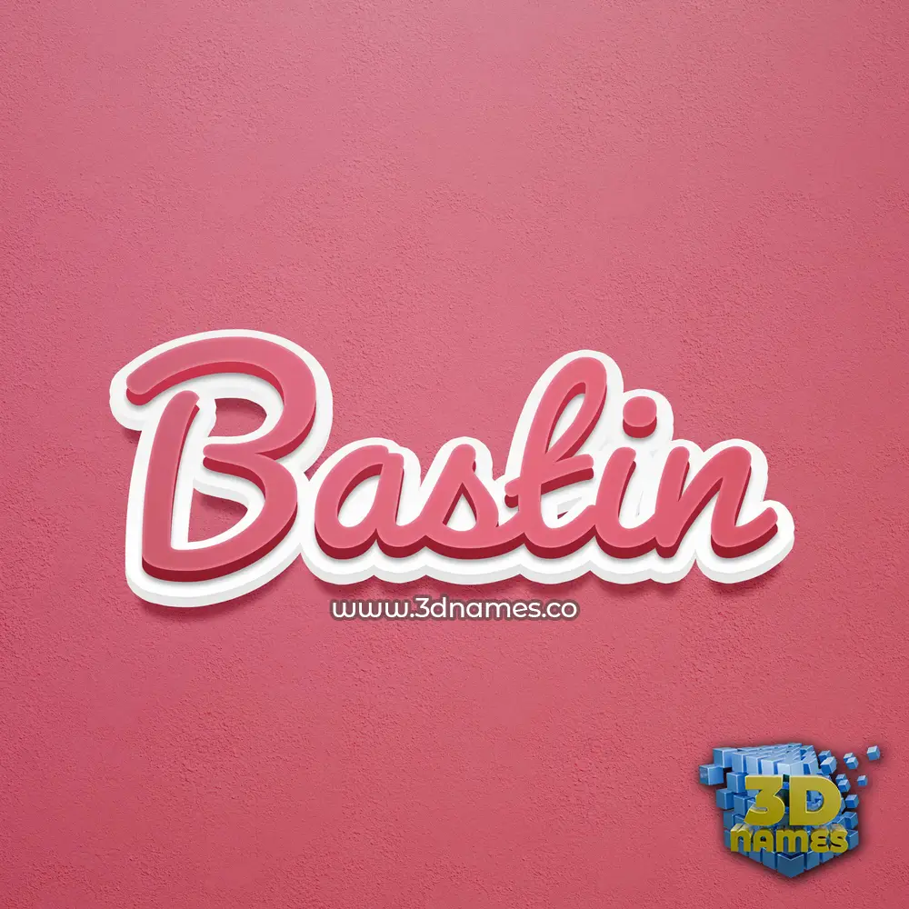 bastin in Red Scribble style - 3D name wallpaper