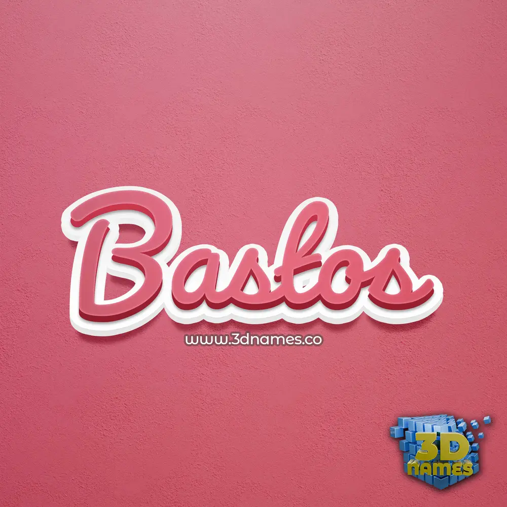 bastos in Red Scribble style - 3D name wallpaper