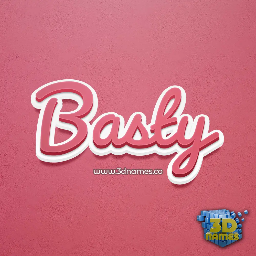 basty in Red Scribble style - 3D name wallpaper