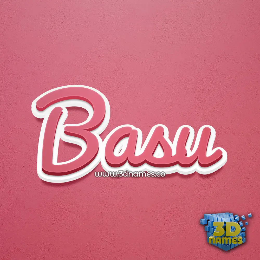 basu in Red Scribble style - 3D name wallpaper