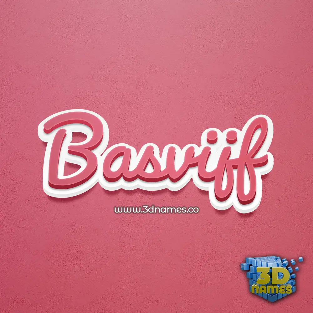 basvijf in Red Scribble style - 3D name wallpaper