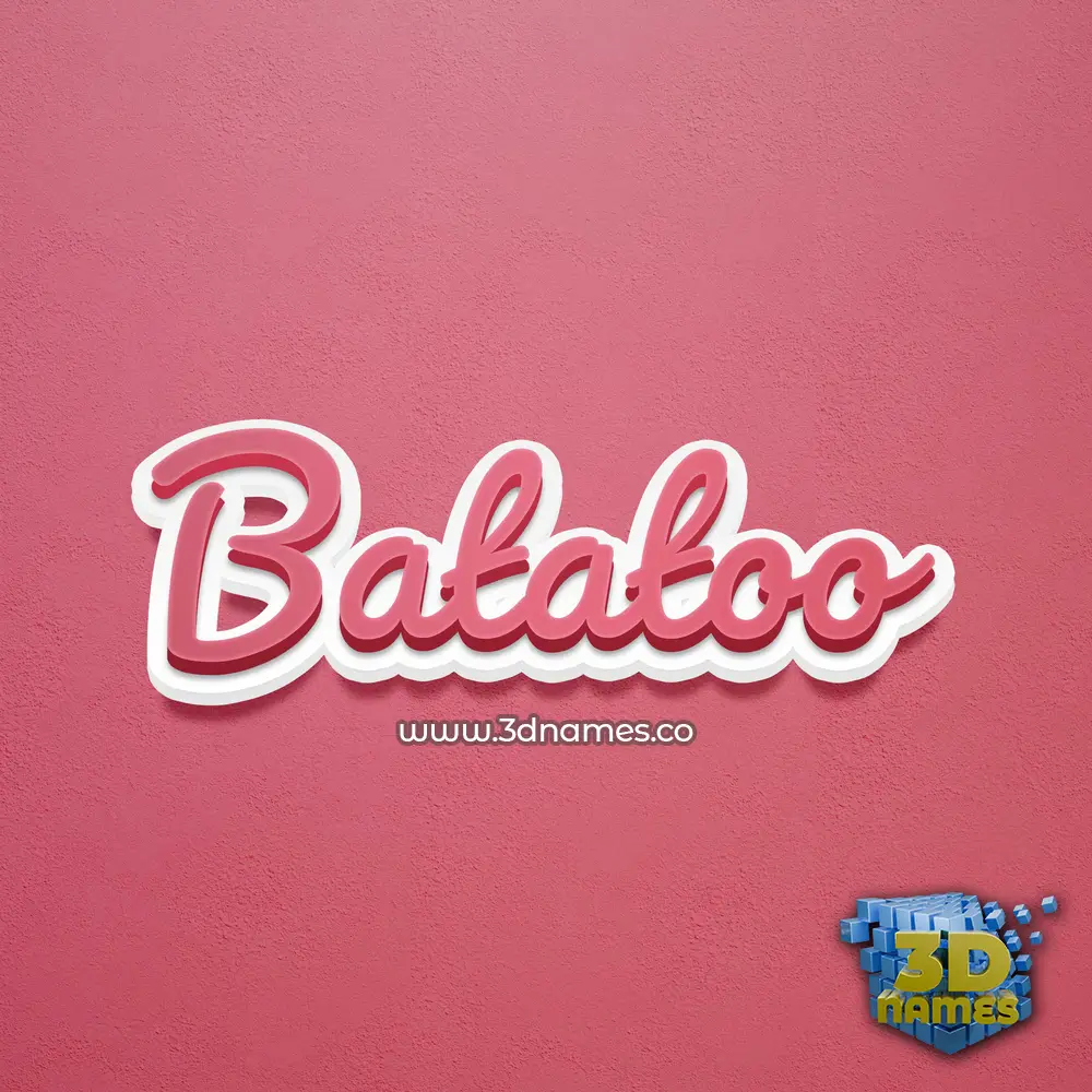 batatoo in Red Scribble style - 3D name wallpaper